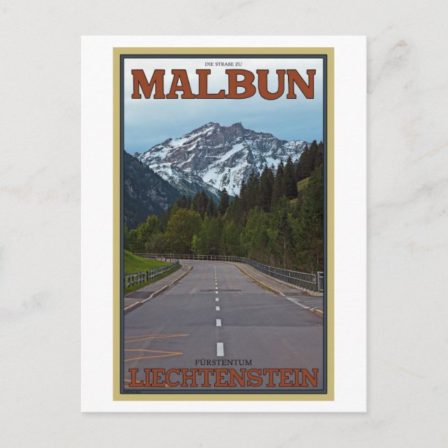 Vägen till Malbun Vykort (Framsida)
