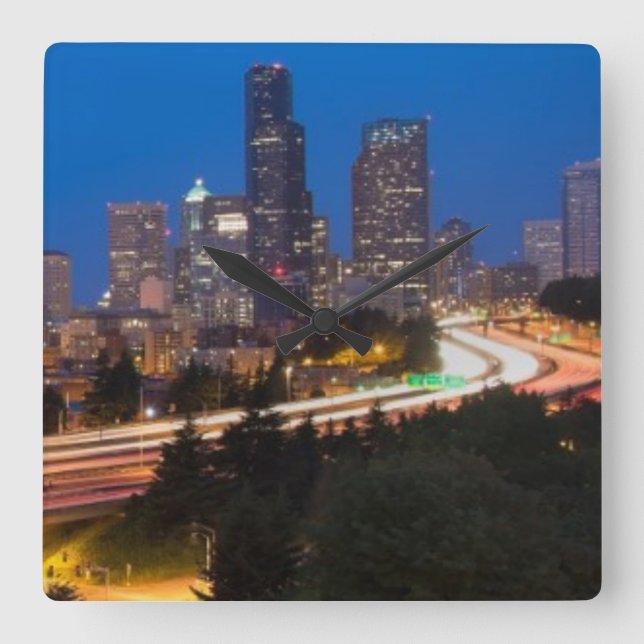 Vägen till Seattle Fyrkantig Klocka (Framsida)