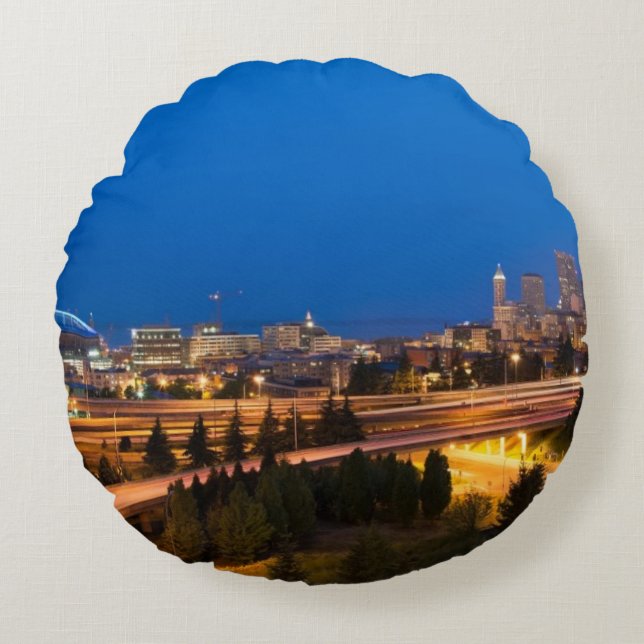 Vägen till Seattle Rund Kudde (Framsidan)