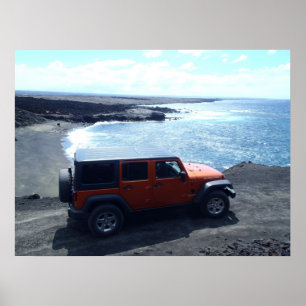 Vägen till stranden för havsjeepäventyr beskåd poster