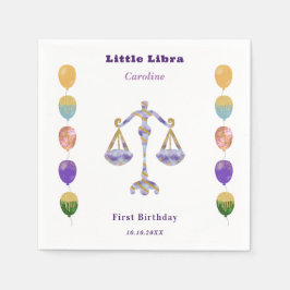 Vågen Zodiak 1-års Födelsedagsballonger & Konstnär Pappersservett