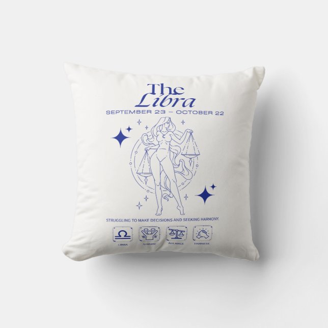 Vågen Zodiak Balans Astrologi Linje Konst Kudde (Framsida)