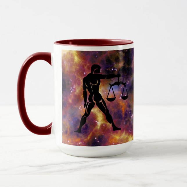 Vågen Zodiakgalax Balans Design – Astrologi Hor Mugg (Vänster)