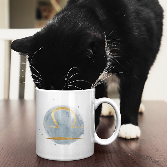Vågens anpassningsbara vattenfärg Zodiak Design Ka Kaffemugg (Skapare uppladdad)