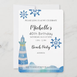 Vågfärgsfärg för fyr- och persikofyr, handmålad inbjudningar