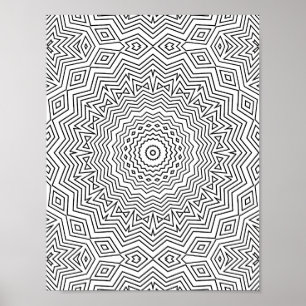 Vågformad lager-mandala med Chevron-mönster och di Poster