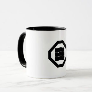 Vågformade Kanji-tecken för tre i Oshiki Mugg