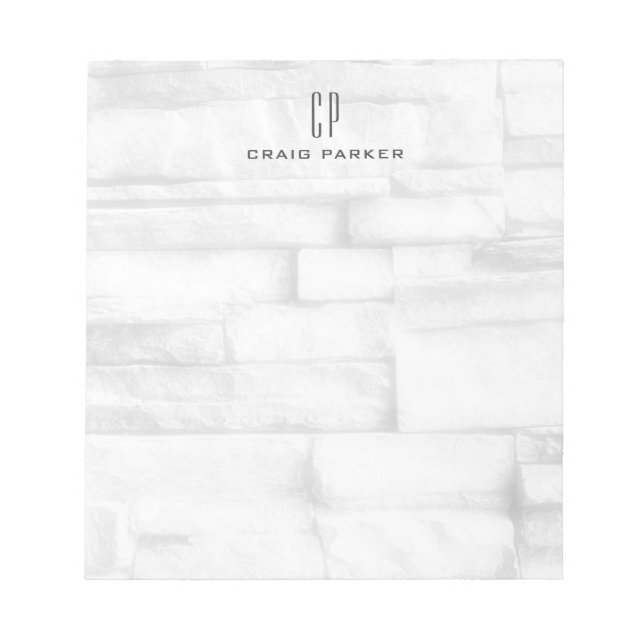 Vägg Modernt Monogram Professionellt Enkelt Anteckningsblock (Framsida)