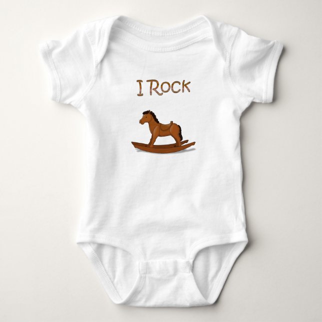 Vagga hästbabybodysuiten t shirt (Framsida)