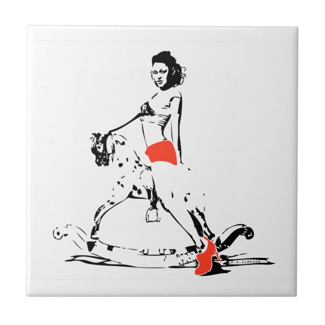 VAGGA HÄSTFLICKAN! KAKELPLATTA (Framsidan)