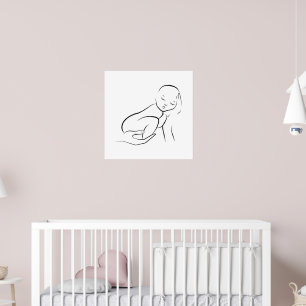Vaggan Oskyldighet – Minimalistisk Bebis Linje Kon Poster