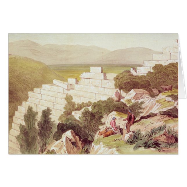 Väggar av forntida Samos, Cephalonia, 19th Hälsningskort (Framsidan Horizontal)