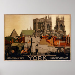 Väggar England för vintage resoraffischYork stad Poster