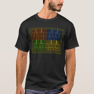 Väggarbetsyta med färgad kontrollerad mönster-vekt t shirt