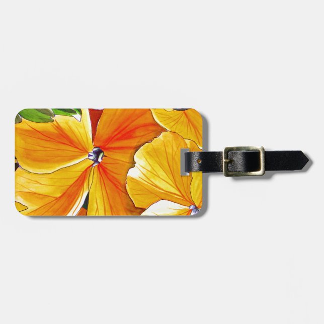 Väggblomma original akvarell blomsterkonst bagagebricka (Horisontell Framsida)