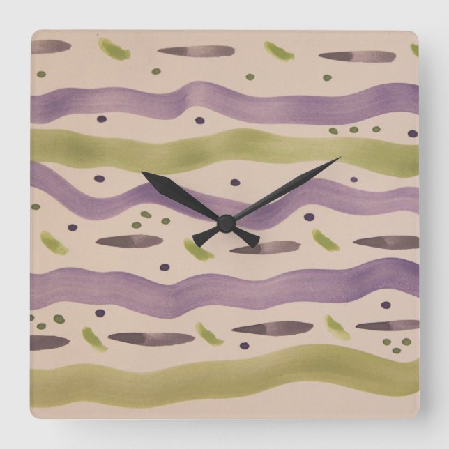 Väggdekorteckning Fyrkantig Klocka (Framsida)