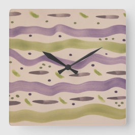 Väggdekorteckning Fyrkantig Klocka