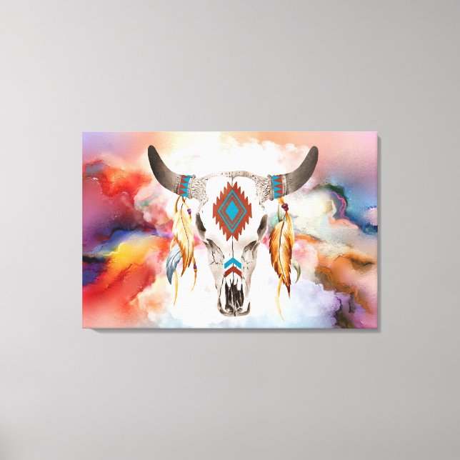 Väggduk med kraftigt färgad Avsluta med glans Canvastryck (Framsida)