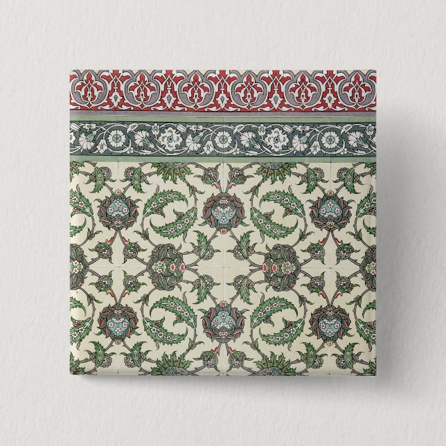 Väggen belägger med tegel av moskén av Cheykhoun, Knapp (Framsida)