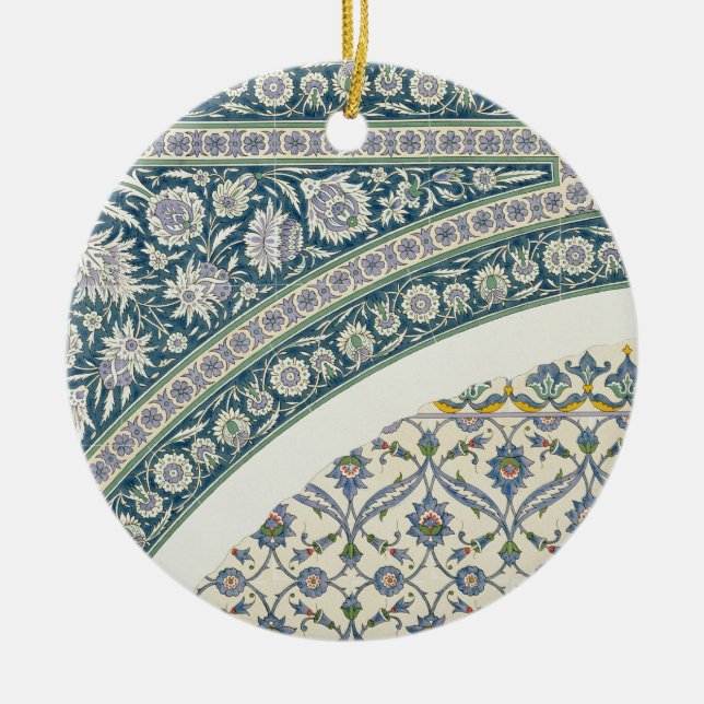 Väggen belägger med tegel av sibylen julgransprydnad keramik (Framsidan)