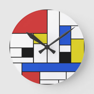 Väggen för den Mondrian linjerrundan tar tid på Rund Klocka