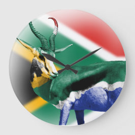 Väggen för den Sydafrika Springbuckflagga tar tid Stor Klocka
