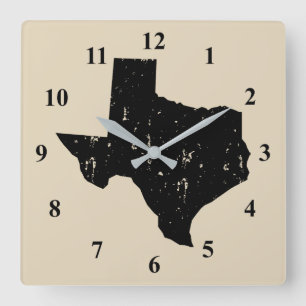 Väggen för den vintageTexas tar tid på den Fyrkantig Klocka