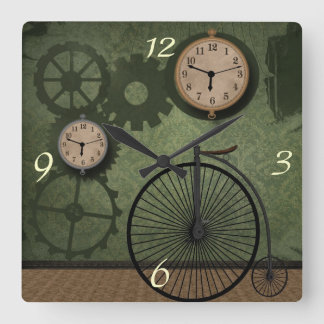 Väggen för det vintageSteampunk temat tar tid på Fyrkantig Klocka