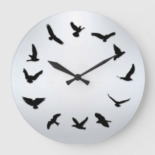 Väggen för fågeln för novelty för Time flugor Stor Klocka