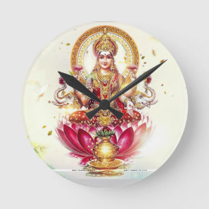 VÄGGEN FÖR GUDINNAN LAKSHMI TAR TID PÅ RUND KLOCKA