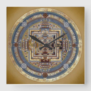 Väggen för Kalachakra Mandala B tar tid på Fyrkantig Klocka