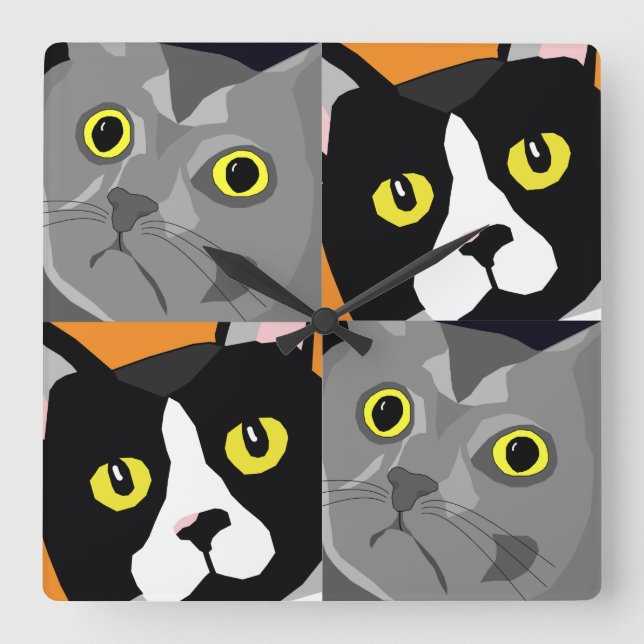 Väggen för konst för popet för George & Lucas Fyrkantig Klocka (Framsida)