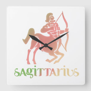 Väggen för SagittariusastrologiZodiac d1 tar tid Fyrkantig Klocka