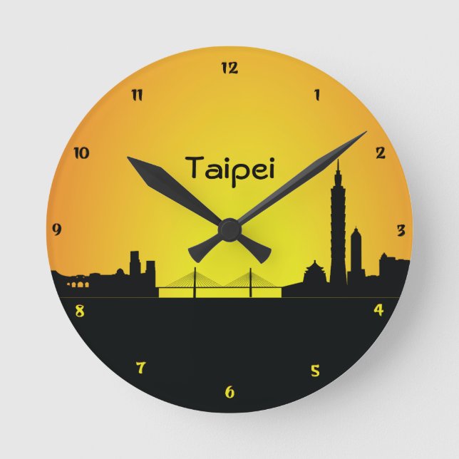 Väggen för silhouetten för den Taipei Rund Klocka (Framsida)