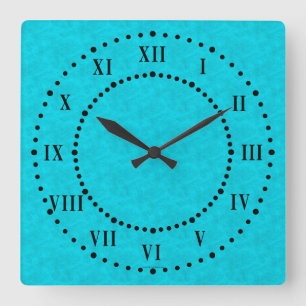 Väggen för tal för den Cyan Parchmentlooken tar Fyrkantig Klocka