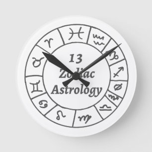 Väggen tar tid på astrologi för 13 Zodiac Rund Klocka
