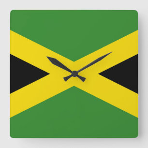 Väggen tar tid på med flagga av Jamaica Fyrkantig Klocka