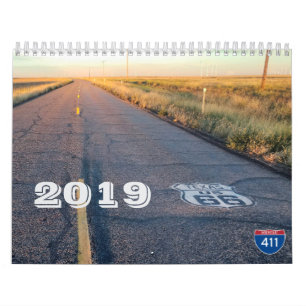 Väggkalender 2019 för rutt 66 kalender