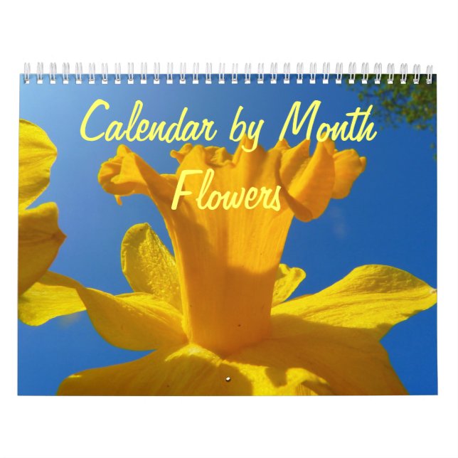 Väggkalender efter månad med blommor kalender (Omslag)