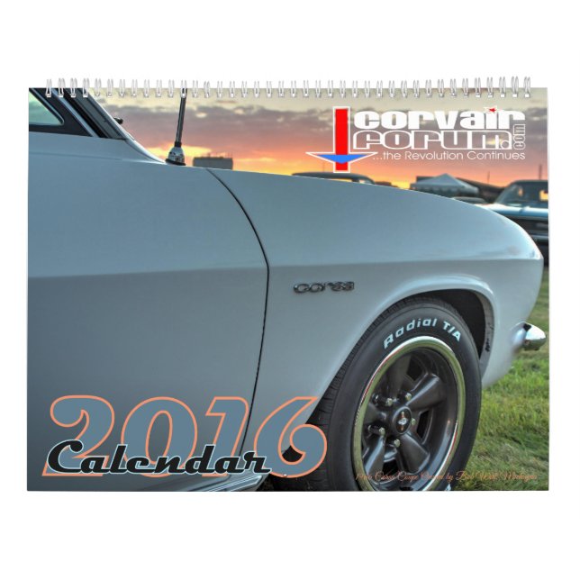 väggkalender för 11x14.5 CorvairForum Kalender (Baksida)