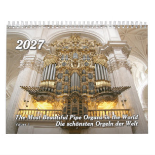 Väggkalender för piporgel 2027 – Musikalender Kalender