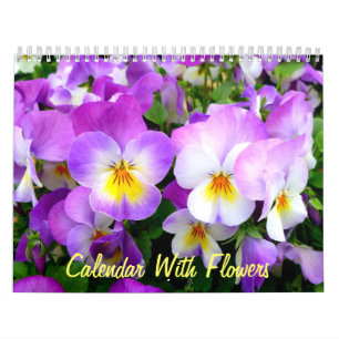 Väggkalender med blommor kalender