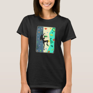Väggklätterflicka inomhusbloggande kvinna 1 t shirt