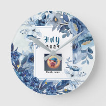 VÄGGKLOCK I BLÅ OCH VITA