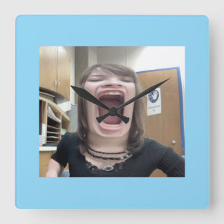 Väggklocka, 10-tums Runt naturträ Ram Fyrkantig Klocka