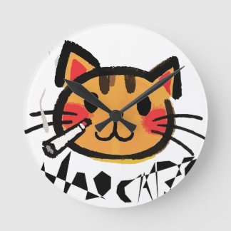 Väggklocka, 10-tums Runt naturträ Ram Rund Klocka