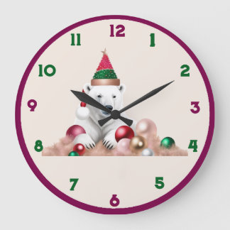 Väggklocka, 10-tums Runt naturträ Ram Stor Klocka