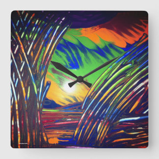 Väggklocka "blå Ogräs"