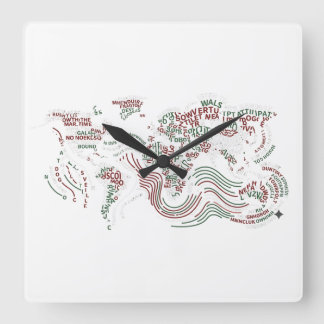 Väggklocka Dekor | Earth typografisk Design