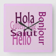 Väggklocka för akryl lila